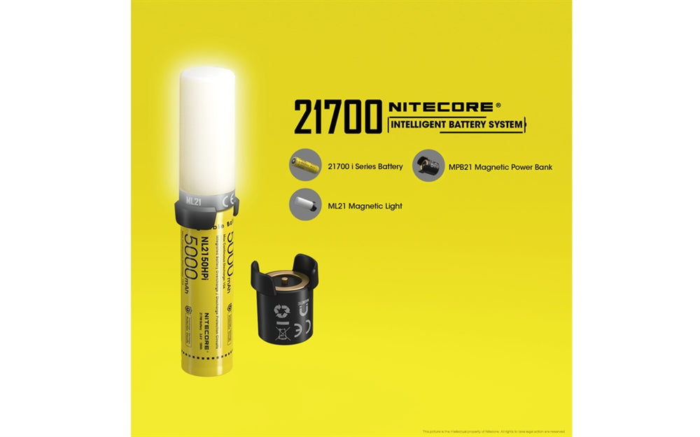 Nitecore Intelligent 21700 Battery System - MPB21 Kit: Lantern, Dual Function Battery Charger