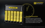 Nitecore Q6 Six Slot Charger, for 18650 16340 RCR123A 14500 18350 and more