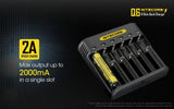 Nitecore Q6 Six Slot Charger, for 18650 16340 RCR123A 14500 18350 and more