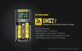 Nitecore UMS2 Dual-Slot USB Fast Charger, for 18650, 21700 batteries