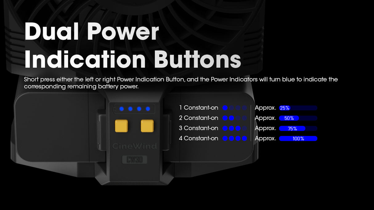 NITECORE CW30 Portable Cordless Photography Fan