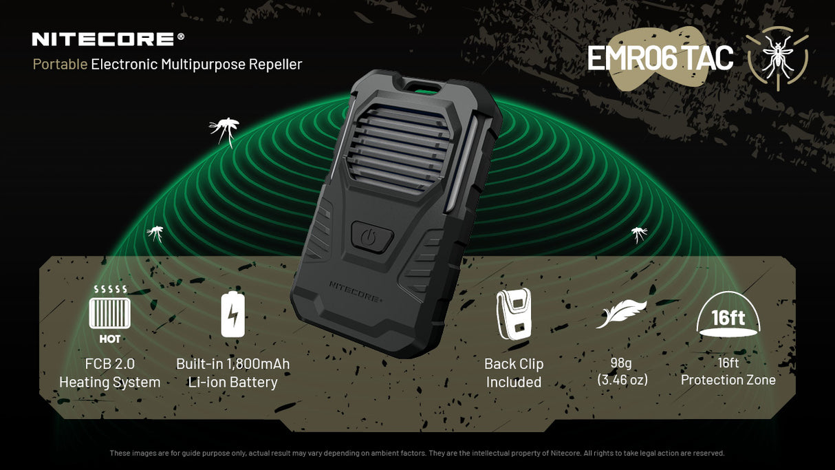 Nitecore EMR06 TAC Portable Rechargeable Mosquito Repeller