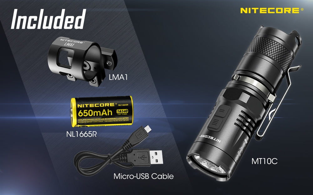 Nitecore MT10C 920 Lumen Rotary Rechargeable Helmet Light