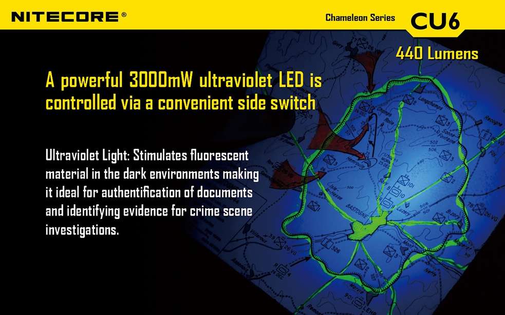 Nitecore CU6 440 Lumen UV LED Flashlight