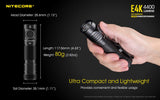 Nitecore E4K 4400 Lumen EDC Flashlight, with 5000mAh USB-C Rechargeable Battery