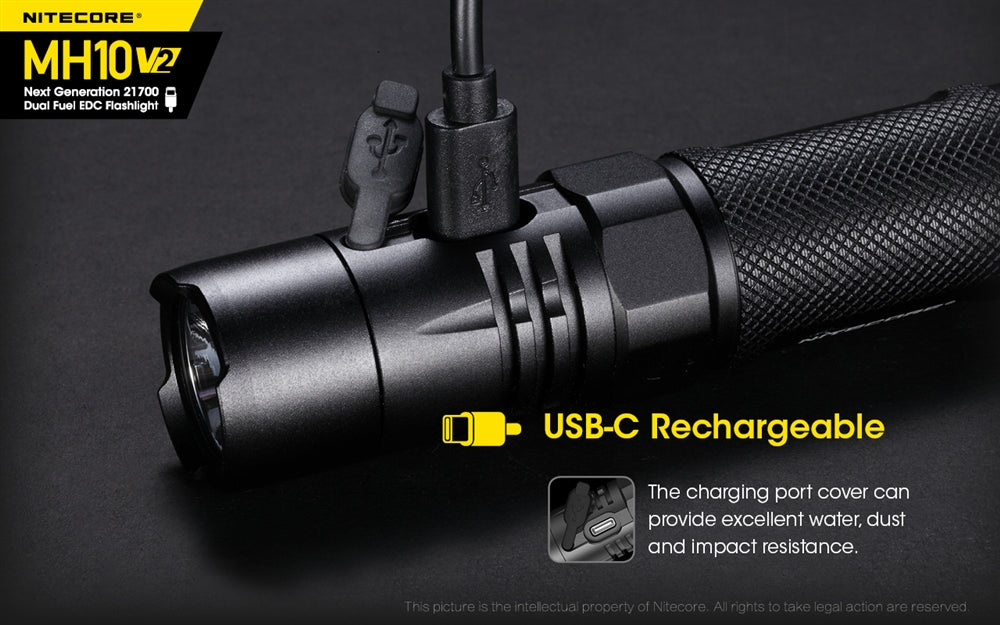 Nitecore MH10 v2 1200 Lumen USB-C Rechargeable Flashlight