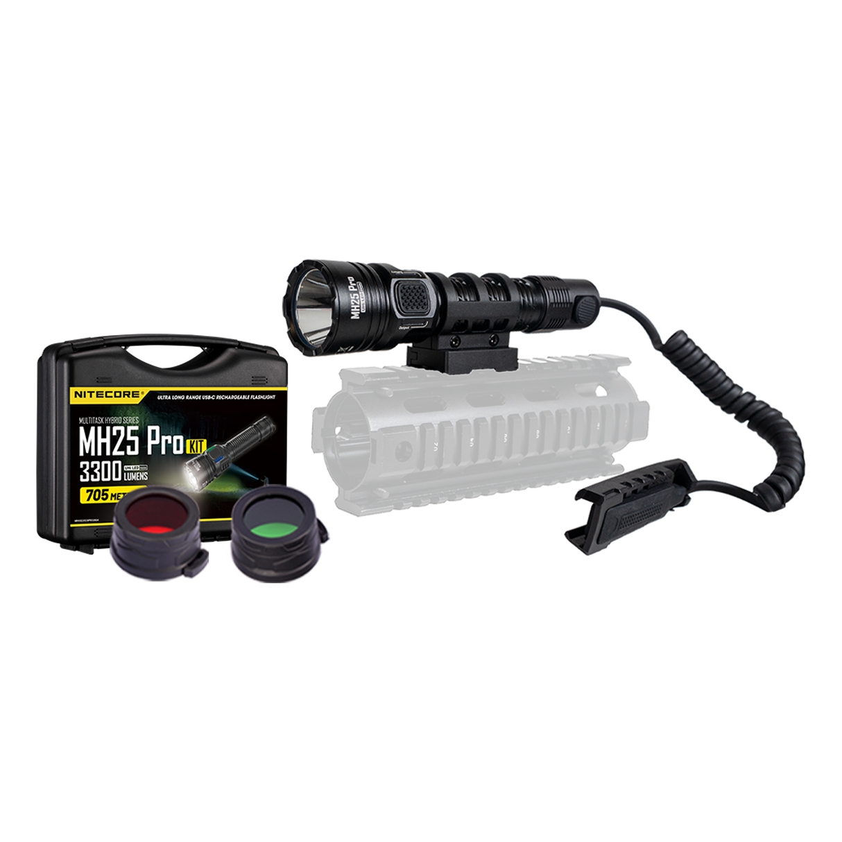 Nitecore MH25 Pro 3300 Lumen Long Throw Rechargeable Hunting Light Kit