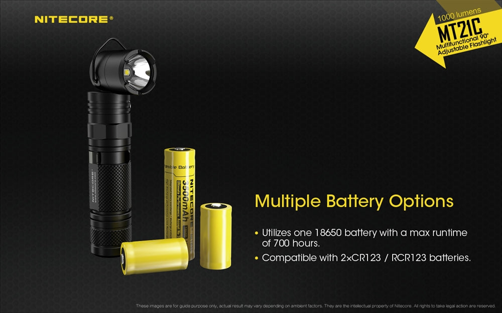 Nitecore MT21C 1000 Lumen Adjustable Right Angle Flashlight