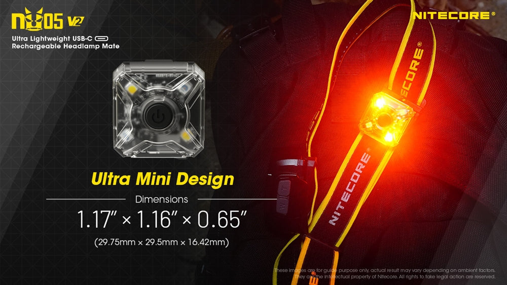 NU05 v2 USB-C Rechargeable Red White Safety Light – Nitecore Store