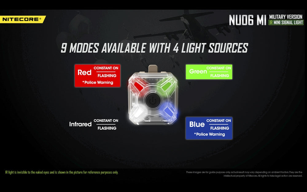 Nitecore NU06 MI Red Green Blue IR Infrared Signal and Safety Light