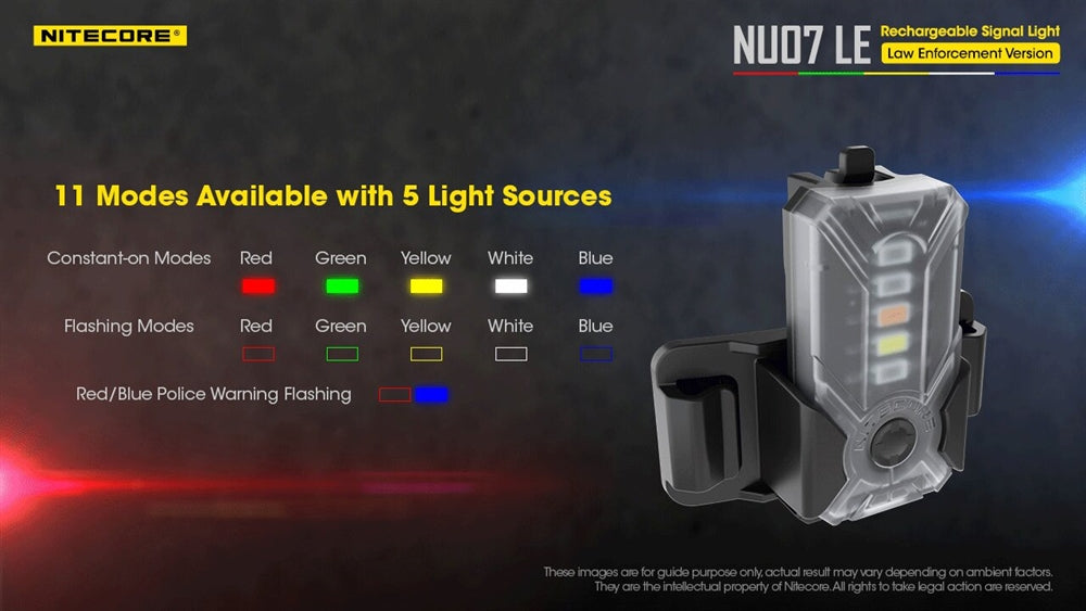 Nitecore NU07 LE 5-Color Rechargeable Signal and Safety Light for