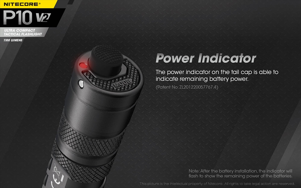 Nitecore P10 V2 1100 Lumen LED Flashlight