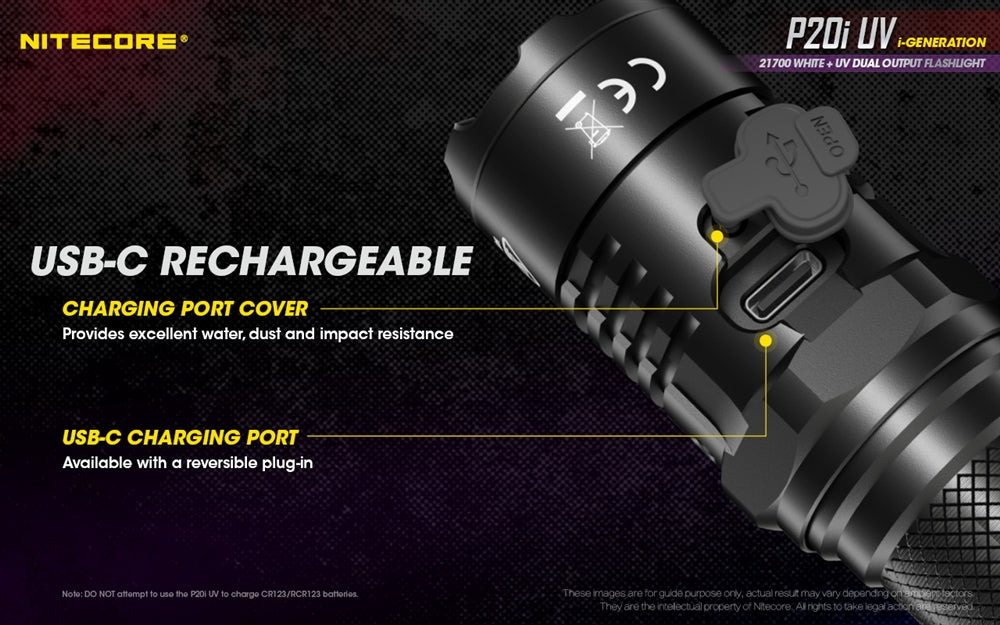 Nitecore P20i UV 1800 Lumen Rechargeable Flashlight with UV Light