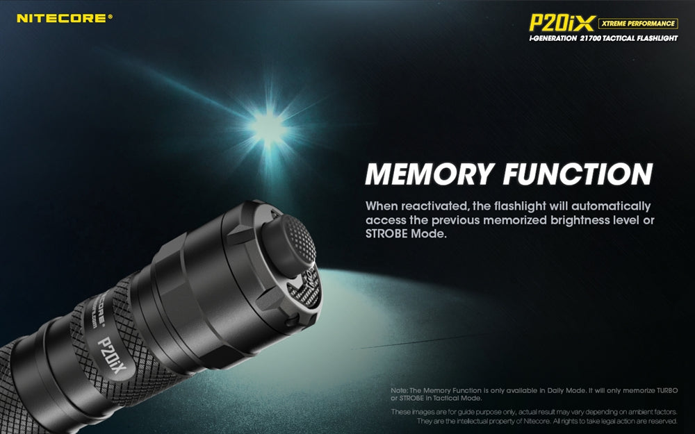 Nitecore P20iX 4000 Lumen USB-C Tactical Flashlight with NTC2i Tactical U-Shaped Tail Cap