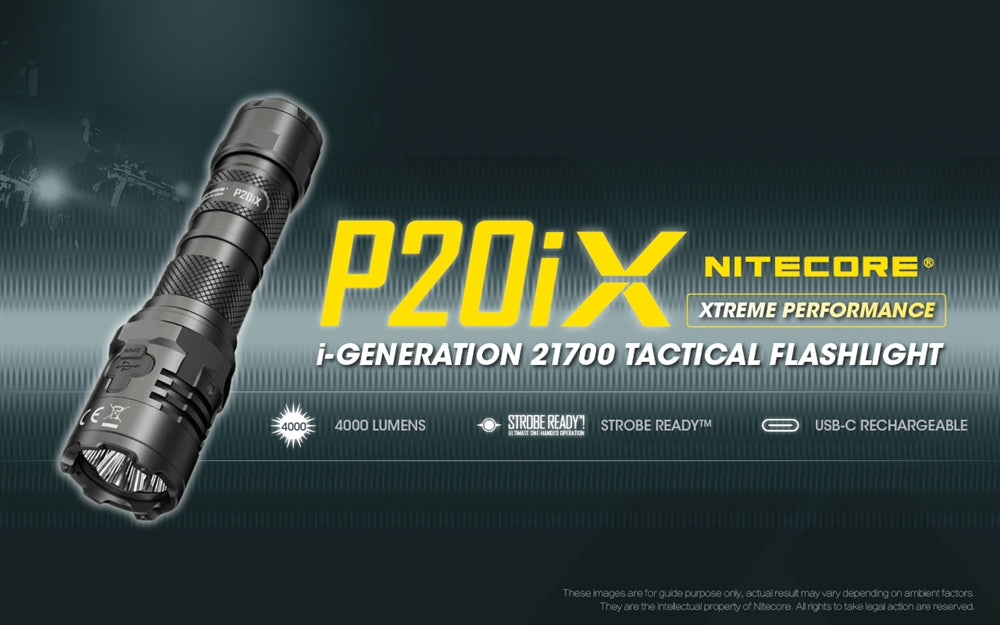 Nitecore P20iX 4000 Lumen USB-C Tactical Flashlight with NTC2i Tactical U-Shaped Tail Cap