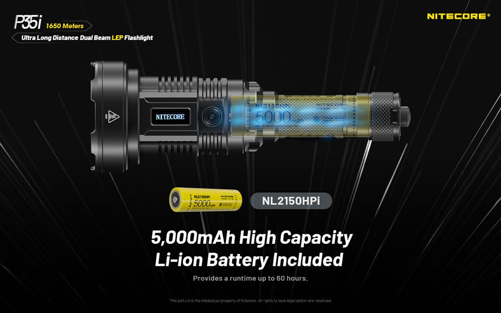 Nitecore P35i 3000 Lumen 1804 Yard Rechargeable LEP Flashlight