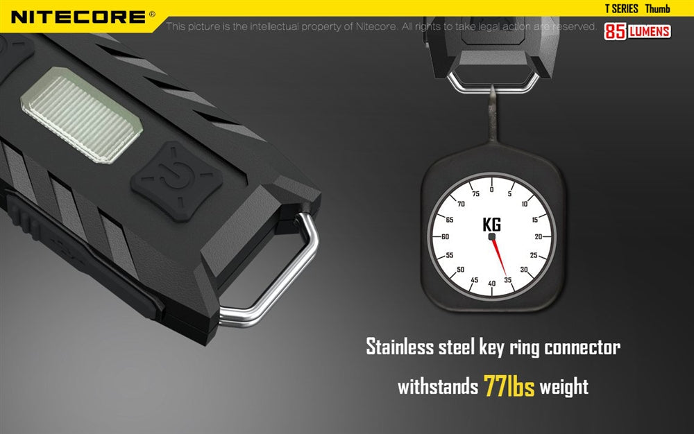 Nitecore Thumb 85 Lumen Clip on Rechargeable Flashlight
