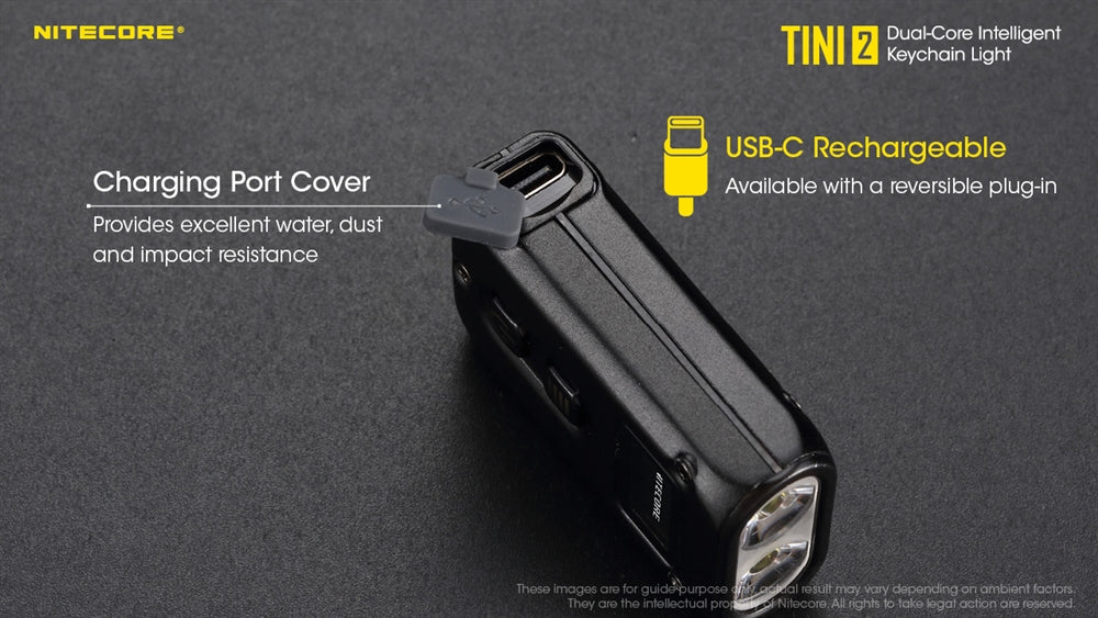 Nitecore TINI 2 500 Lumen USB-C Rechargeable Keychain