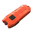 Nitecore TUBE v2 keychain flashlight with a single LED light, single button switch, in Jacinth red.