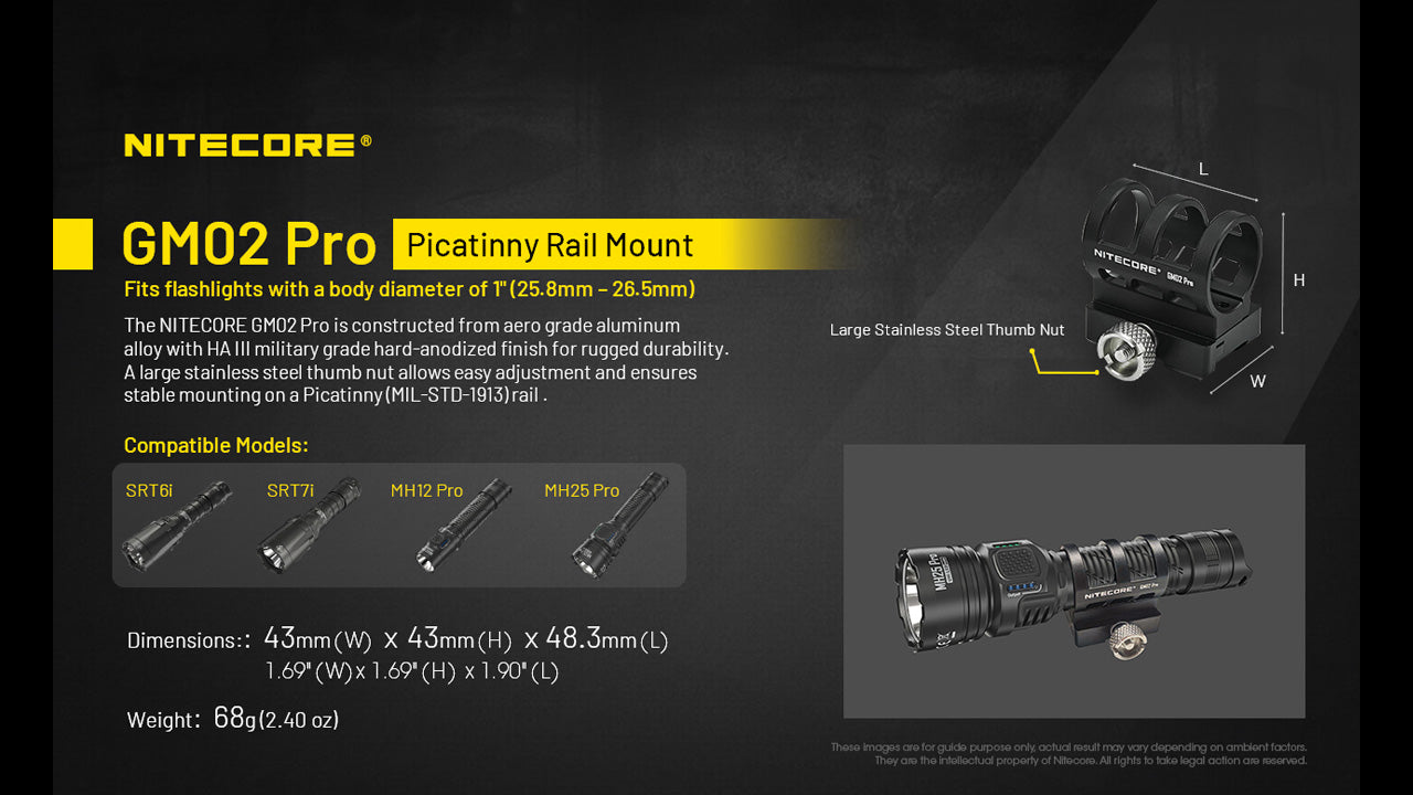 Nitecore MH25 Pro 3300 Lumen Long Throw Rechargeable Hunting Light