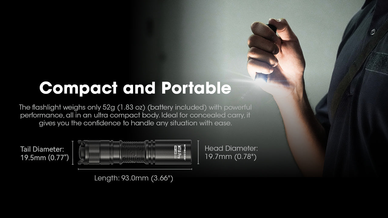 Nitecore MT1A Pro 800 Lumen Rechargeable EDC Flashlight – Nitecore