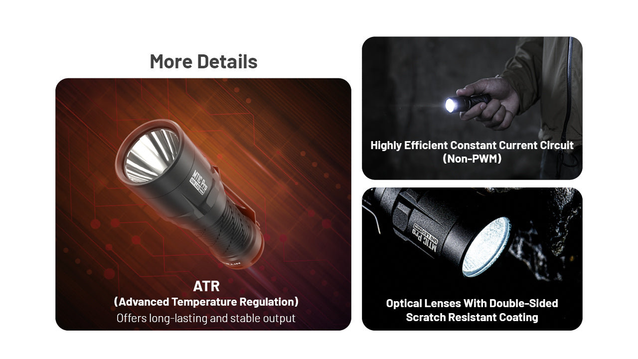 ライト・ランタン SUREFIRE E2D LED & NITECORE MT1C Pro Nitecore MT1C Pro 1000 Lumen Rechargeable EDC Flashlight