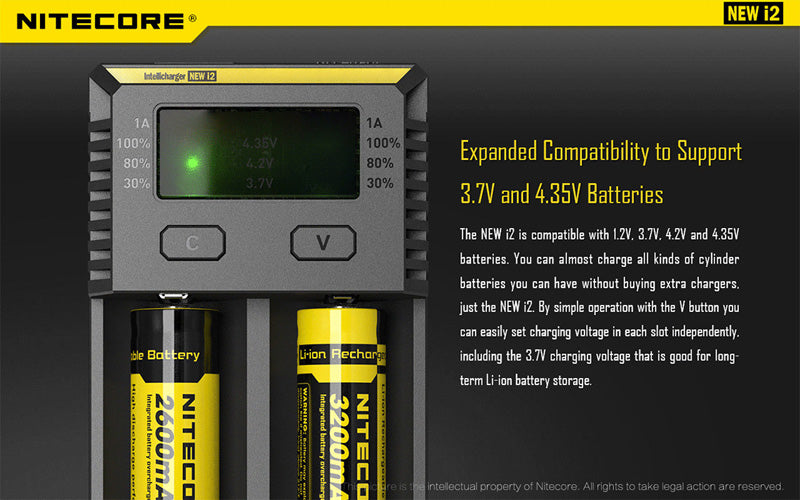 Nitecore i2 Intellicharger Two-Channel Charger - for 18650 etc