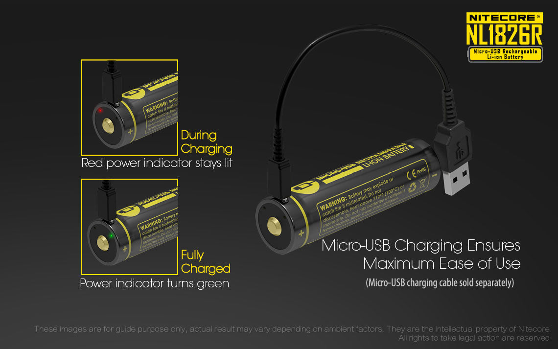 Nitecore NL1826R 2600mAh USB-C Rechargeable 18650 Battery