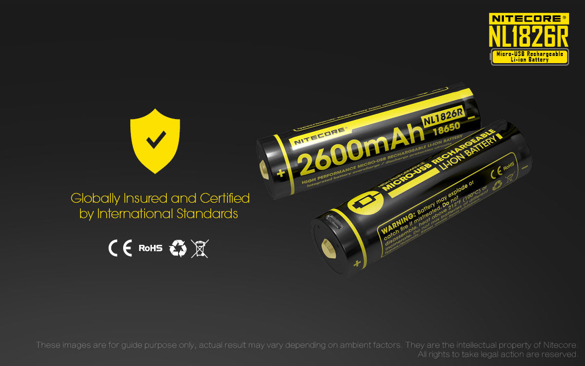 Nitecore NL1826R 2600mAh USB-C Rechargeable 18650 Battery