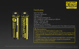 Nitecore NL1826R 2600mAh USB-C Rechargeable 18650 Battery