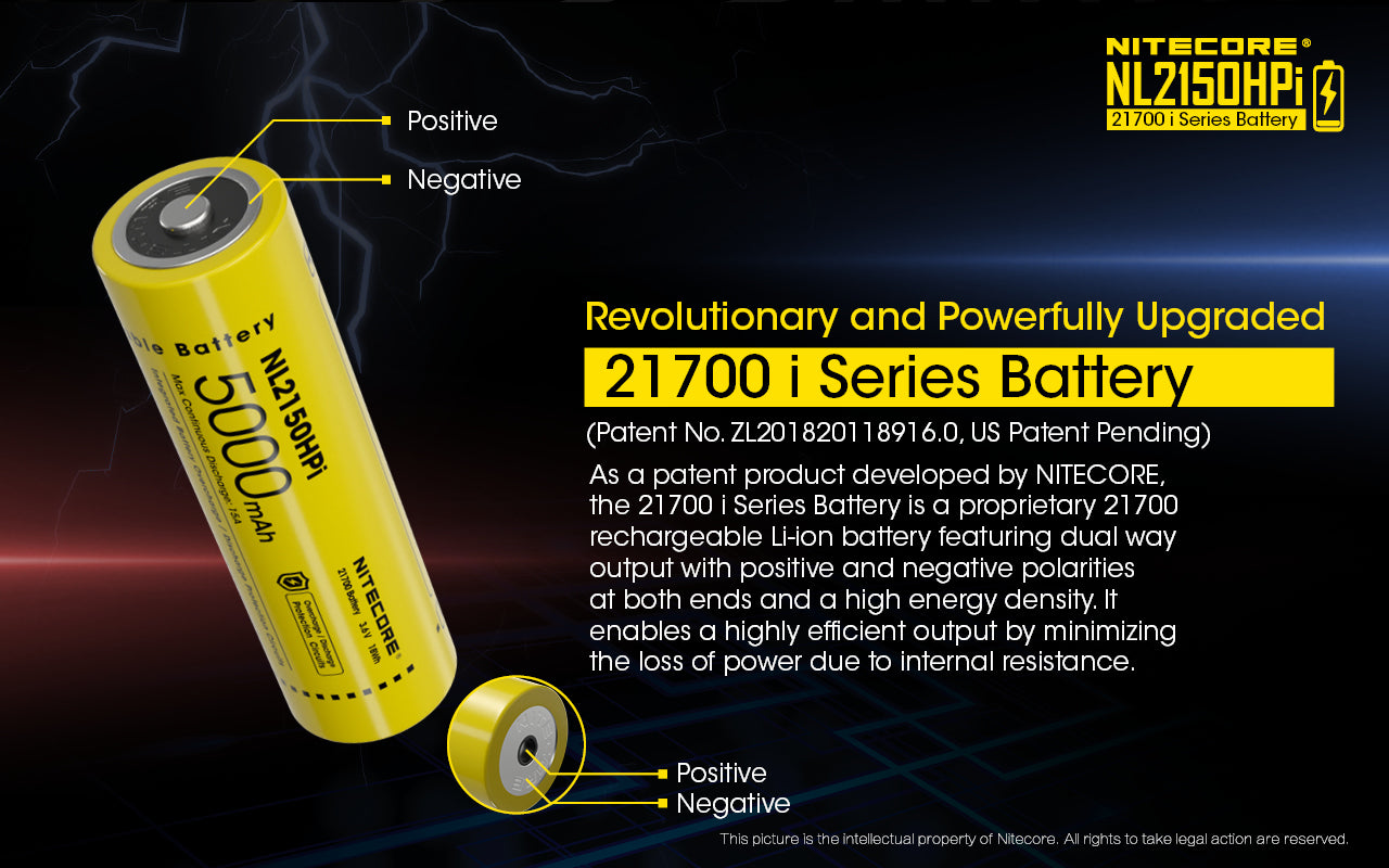 Nitecore NL2150HPI 5000mAh Rechargeable Battery for i Series