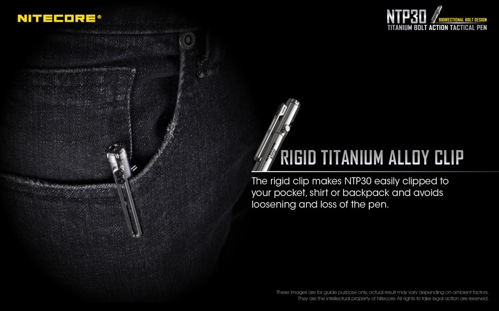 Nitecore NTP30 Titanium Bidirectional Bolt Action Tactical Pen