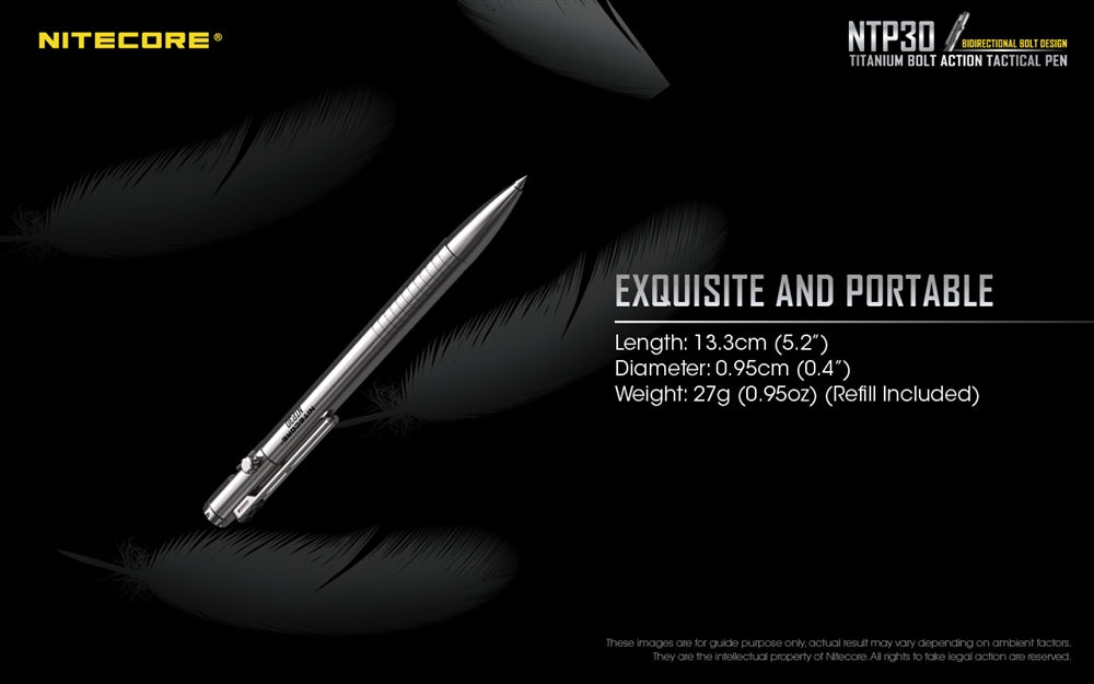 Nitecore NTP30 Titanium Bidirectional Bolt Action Tactical Pen