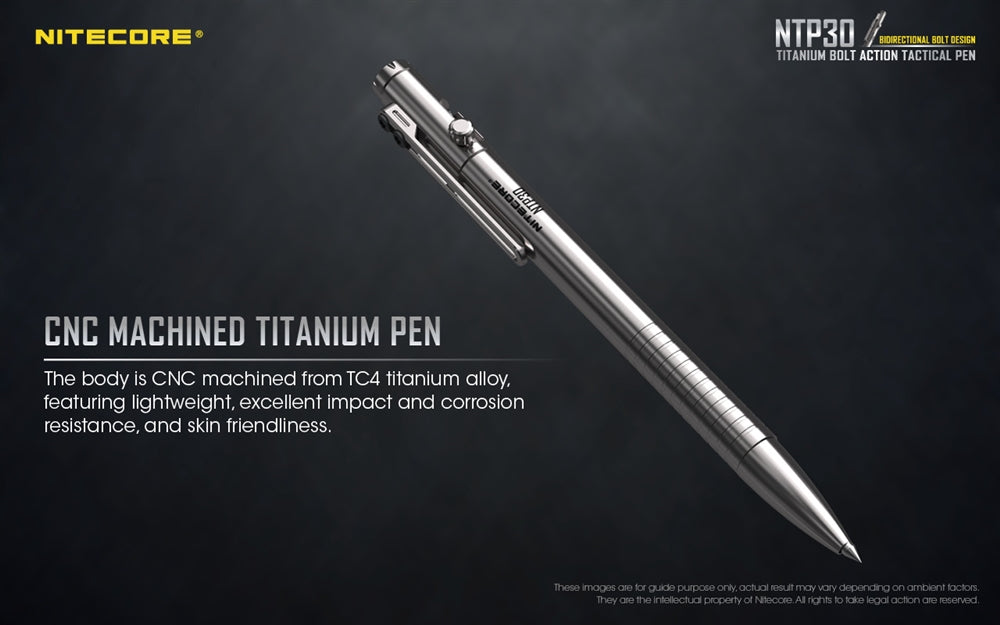 Nitecore NTP30 Titanium Bidirectional Bolt Action Tactical Pen – Nitecore  Store