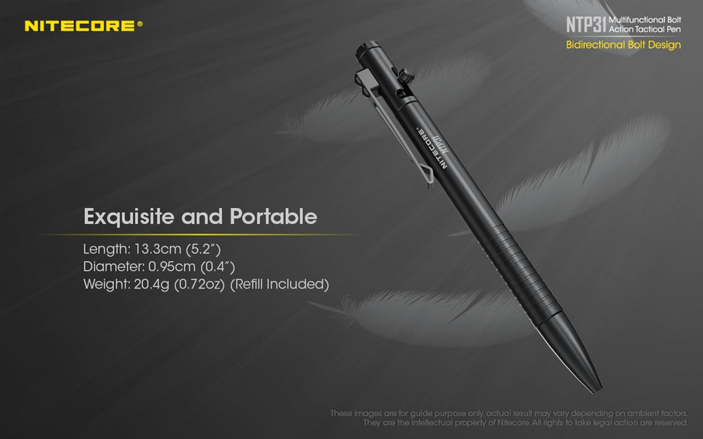 Nitecore NTP31 Aluminum Alloy Tactical Bolt Action Pen