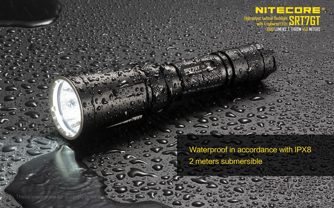 Nitecore SRT7GT 1000 Lumen LED Flashlight, with UV and 4 Color LEDs - Used