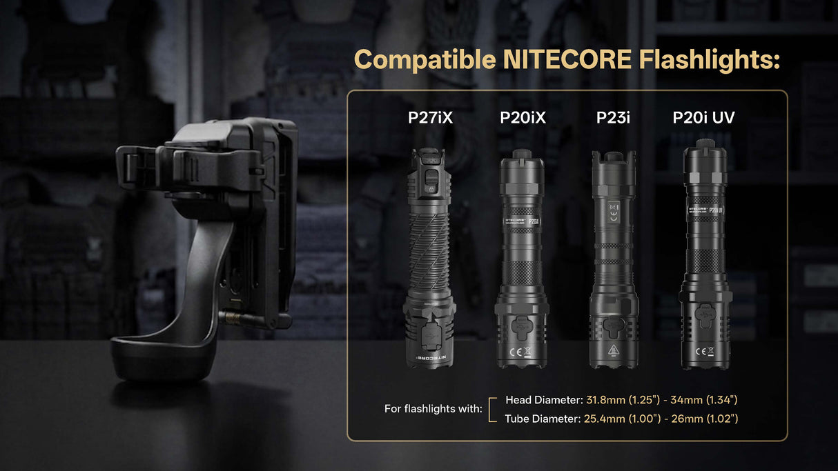 Nitecore NTH29 Tactical Flashlight Holder for P27iX, P20iX, P23i, and P20i UV