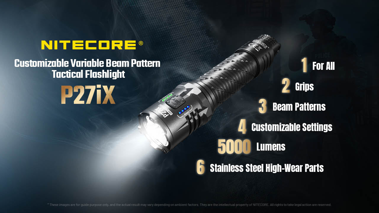 Nitecore P27iX 5000 Lumen Customizable Tactical Flashlight with Multi-Beam Modes
