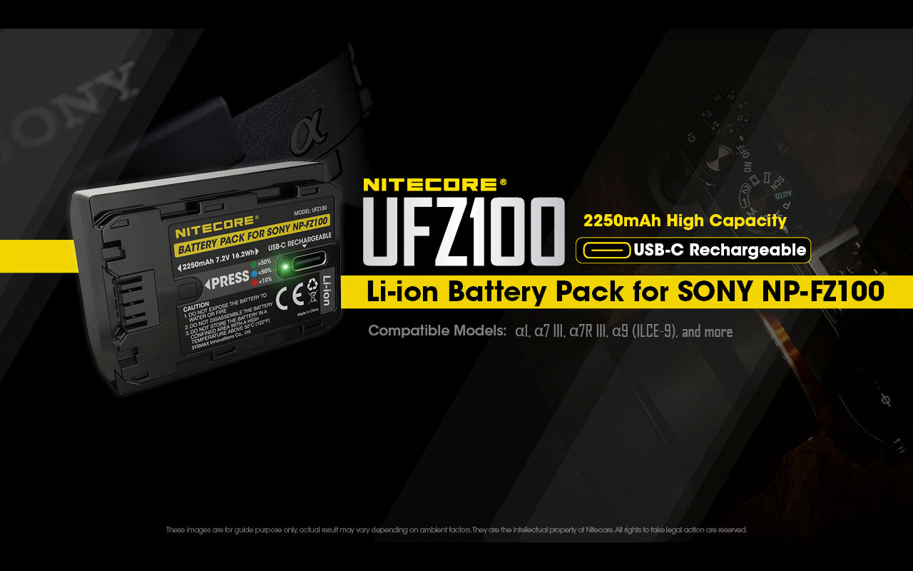 NITECORE UFZ100 Camera Battery for Sony NP-FZ100 – Nitecore Store