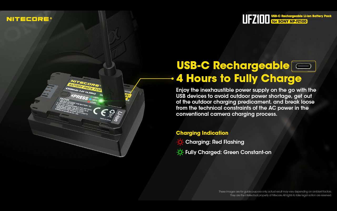 NITECORE UFZ100 Camera Battery for Sony NP-FZ100 – Nitecore