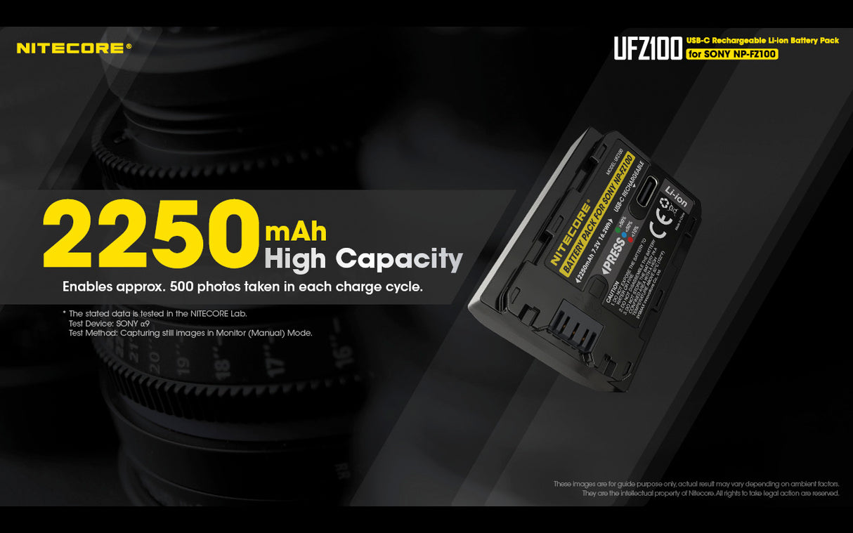 NITECORE UFZ100 Camera Battery for Sony NP-FZ100