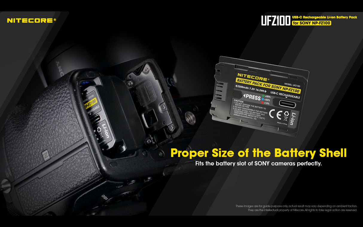 NITECORE UFZ100 Camera Battery for Sony NP-FZ100