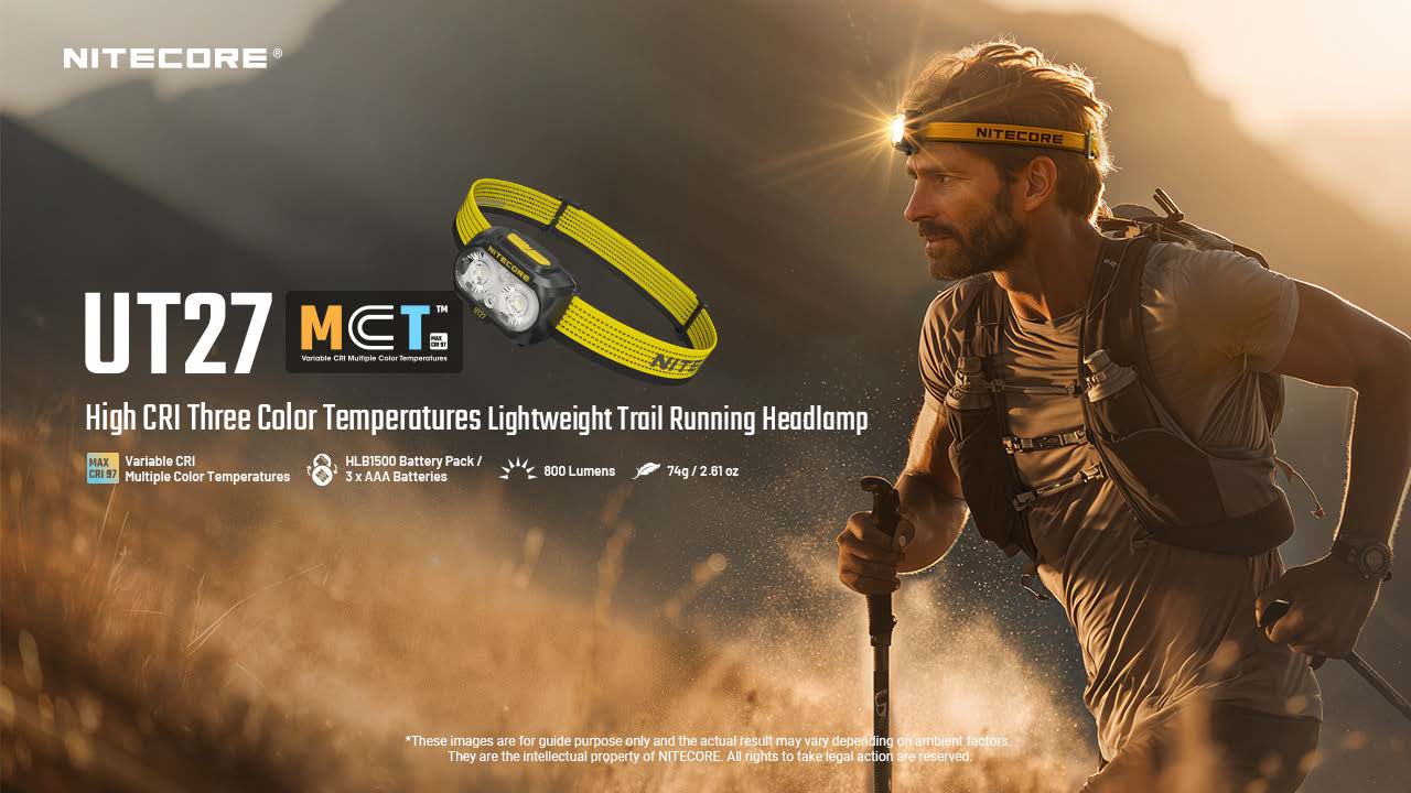 Nitecore UT27 MCT Pro 800 lumen 3 Color Temperatures Running