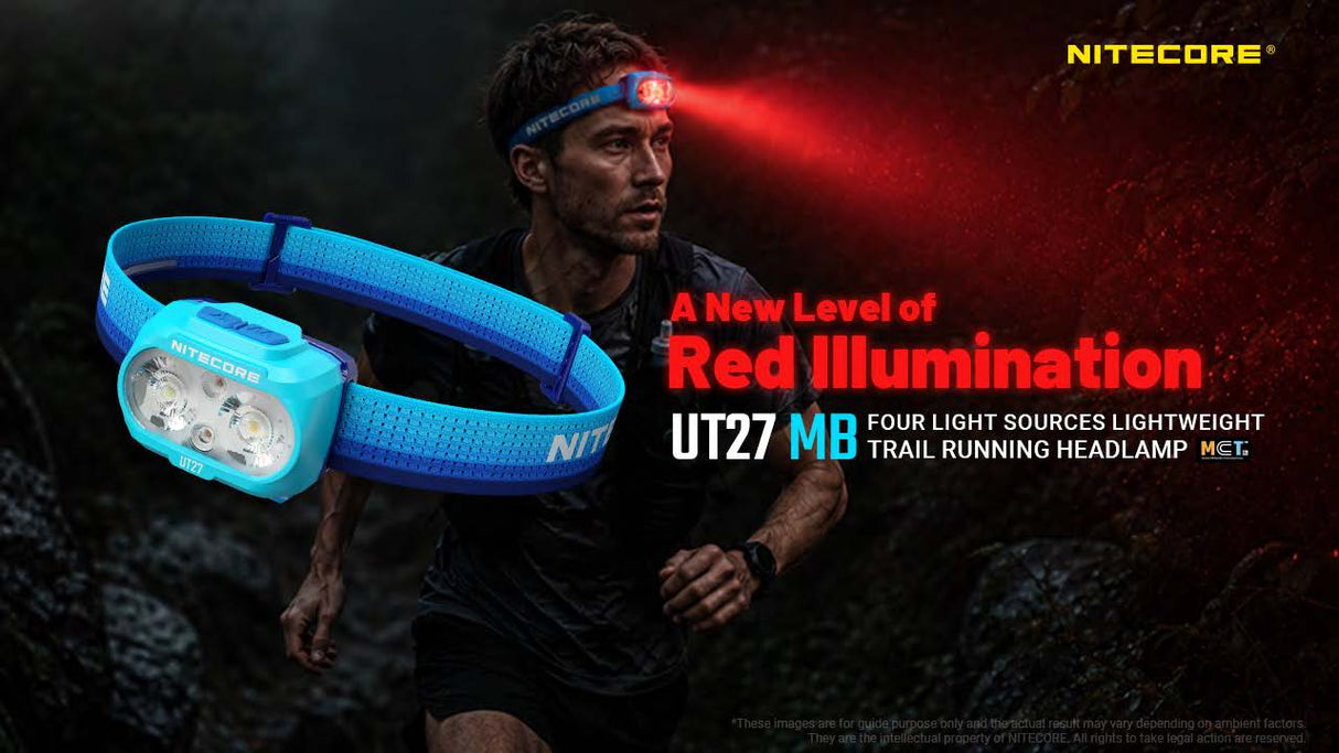Nitecore UT27 MB 800 Lumen Trail Running Headlamp with Red Running Light