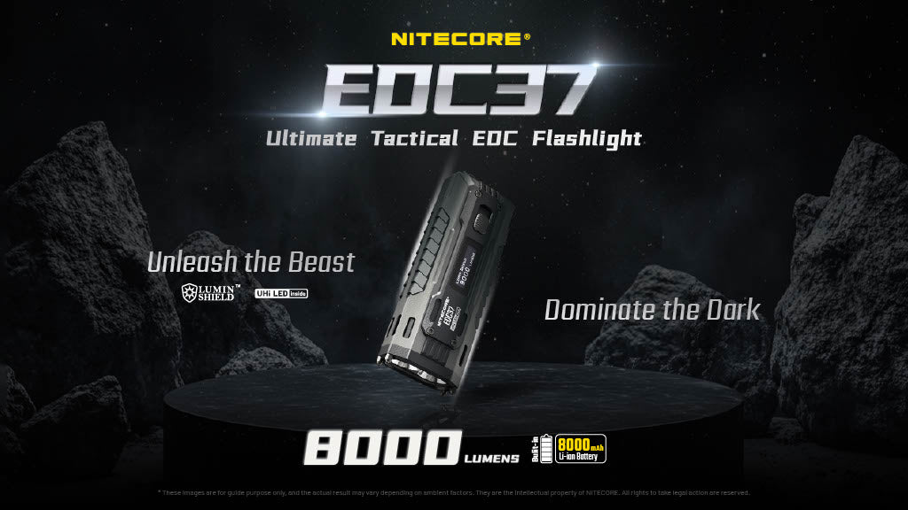 Nitecore EDC37 8000 Lumen USB-C Rechargeable Flat EDC