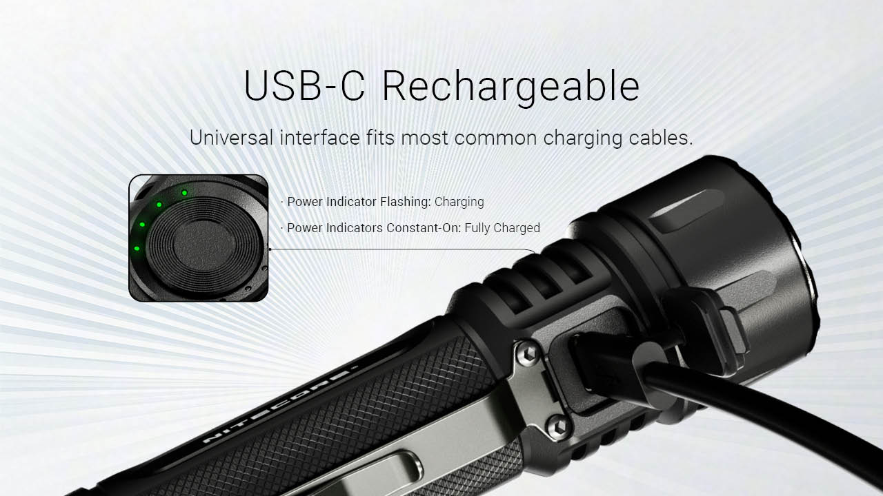 cable rechargeable flashlights Small Flashlight with USB Type-C Best Value Products Constructed from durable metal WF25RM 3000 Lumen Police Duty