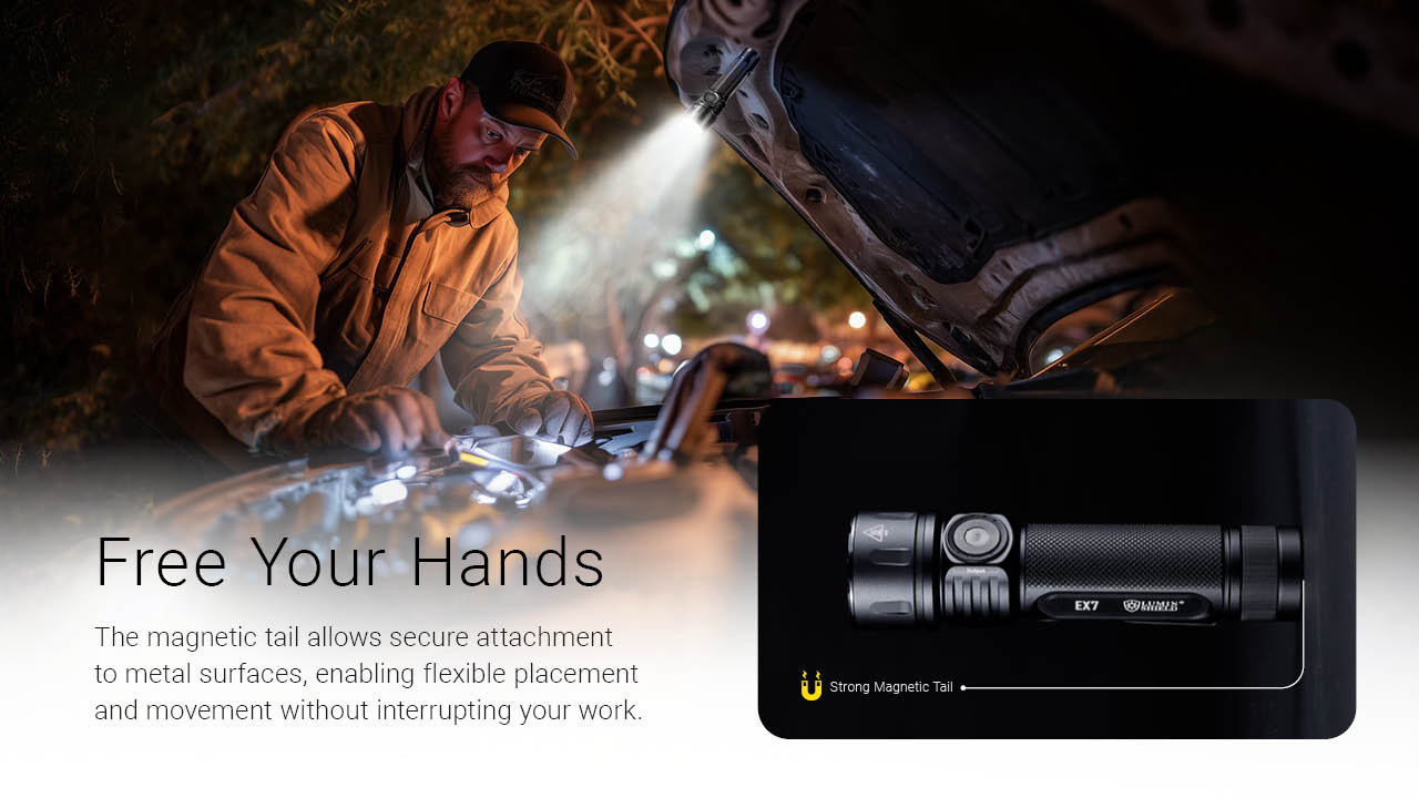 best bright work rechargable flashlight with magnet Magnetic Rechargeable High Lumens, Super Magnetic Base LED Pocket Flash Light COB Light, Type-C, 7 Modes, Zoomable, IPX6 Waterproof Tactical Flashlights for Camping hangs by hook or attaches by magnet NEBO SLYDE+ Work Light &