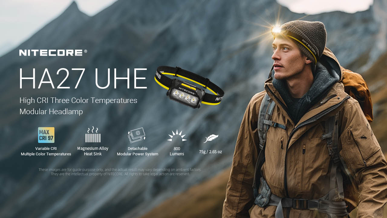Nitecore HA27 UHE Outdoor Headlamp | 800 Lumens High-CRI 3 Color
