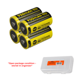 Nitecore NL169R 950mAh Rechargeable RCR123 16340 Battery with USB-C Charging Port - 4 Pack - Used