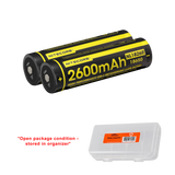 Nitecore NL1826R 2600mAh USB-C Rechargeable 18650 Battery - Pack of 2 - Used